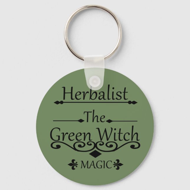 herbalist the green witch magic key ring (Front)