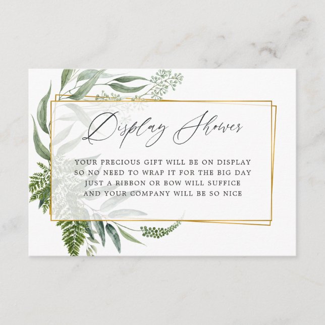 Herbarium Geometric Bridal Shower Display Shower Enclosure Card (Front)