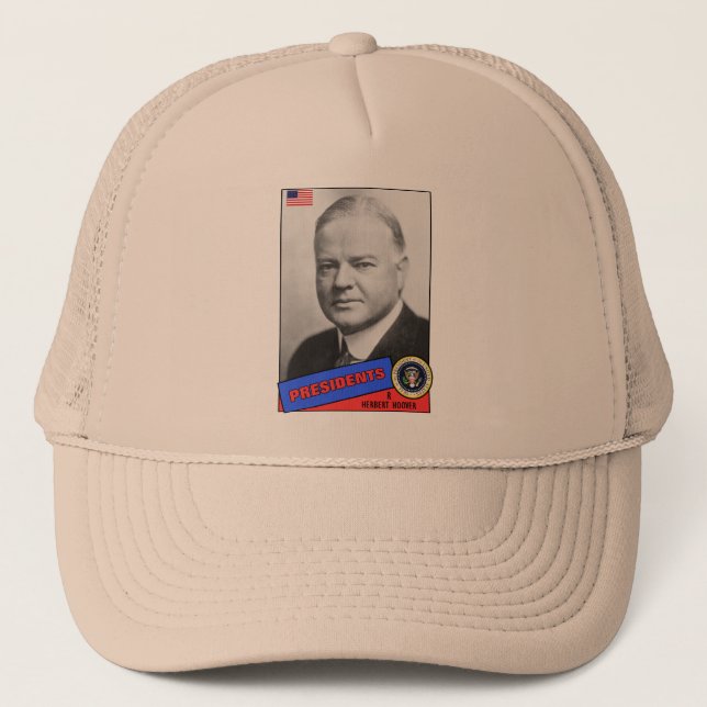 Herbert Hoover Baseball Card Trucker Hat (Front)