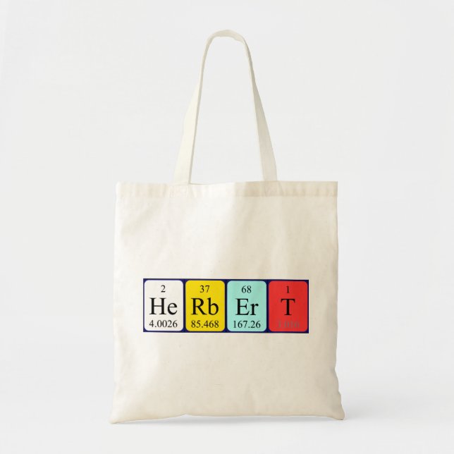 Herbert periodic table name tote bag (Front)