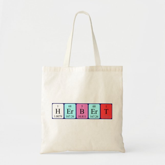 Herbert periodic table name tote bag (Front)