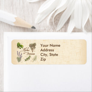 Herbes de Provence, Recipe, Lavender, Thyme, Return Address Label