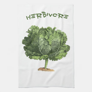 Herbivore Kale Vegan Vegetarian Tea Towel