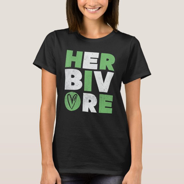 Herbivore Powered by plants Vegan Veganism Vegetar T-Shirt (Front)