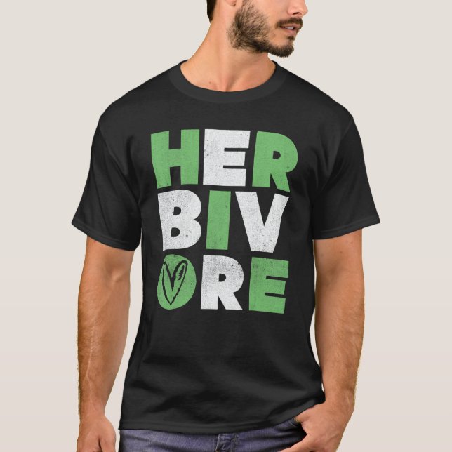 Herbivore Powered by plants Vegan Veganism Vegetar T-Shirt (Front)
