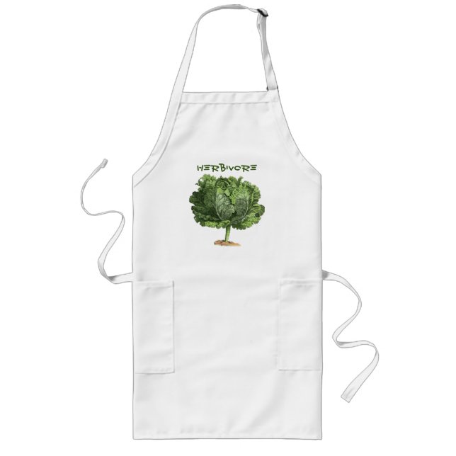 Herbivore Vegan Vegetarian T-Shirt Long Apron (Front)