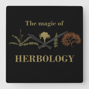 herbology square wall clock