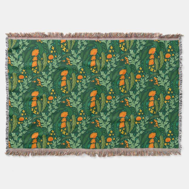 Herbs and flowers of the fields throw blanket (Front)