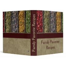 Herbs and spices burlap recipe binder