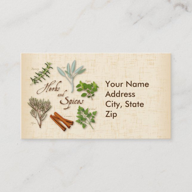 Herbs and Spices Business Card (Front)