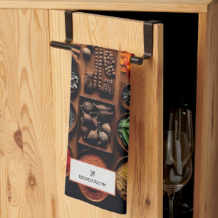 Herbs and Spices Monogram Tea Towel