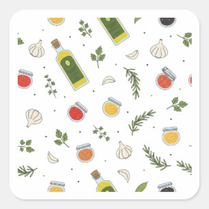 Herbs and Spices Pattern Design Sticker