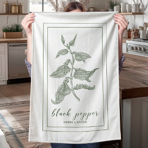 Herbs and Spices Plant Black Pepper Green Tea Towel