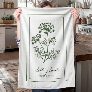 Herbs and Spices Plant Dill Green Kitchen Towel