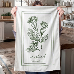 Herbs and Spices Plant Mustard Green Kitchen Towel