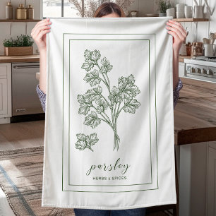 Herbs and Spices Plant Parsley Green Kitchen Towel