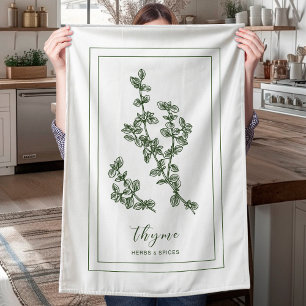 Herbs and Spices Plant Thyme Green Kitchen Towel