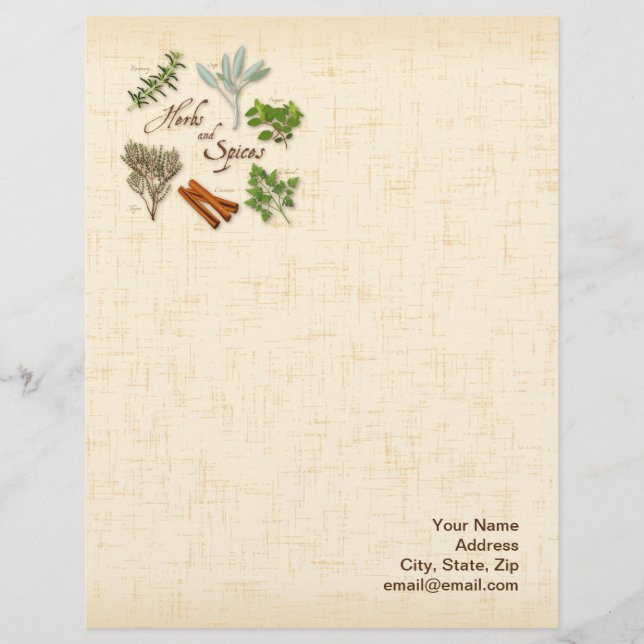 Herbs and Spices Stationery Paper Letterhead Design (Front)