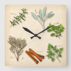 Herbs and Spices Wall Clock