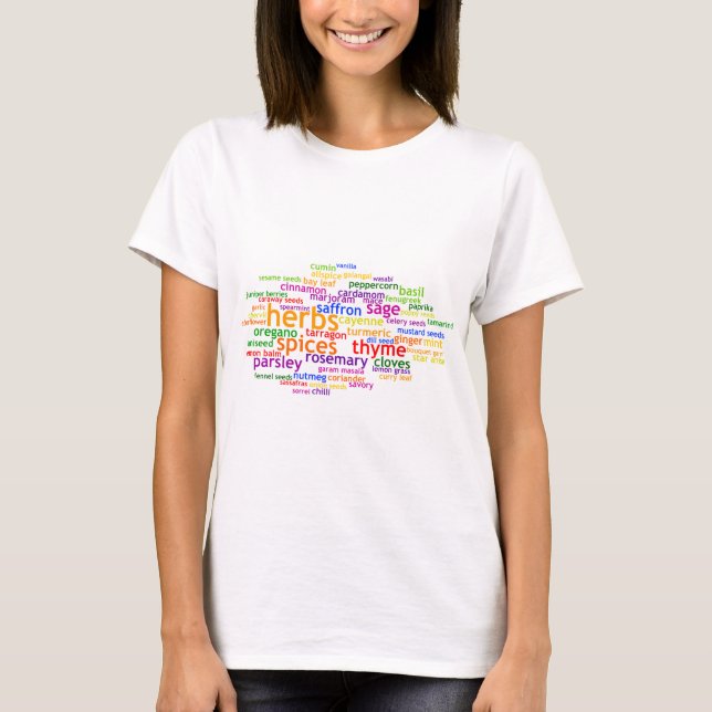 Herbs and Spices Wordle T-Shirt (Front)