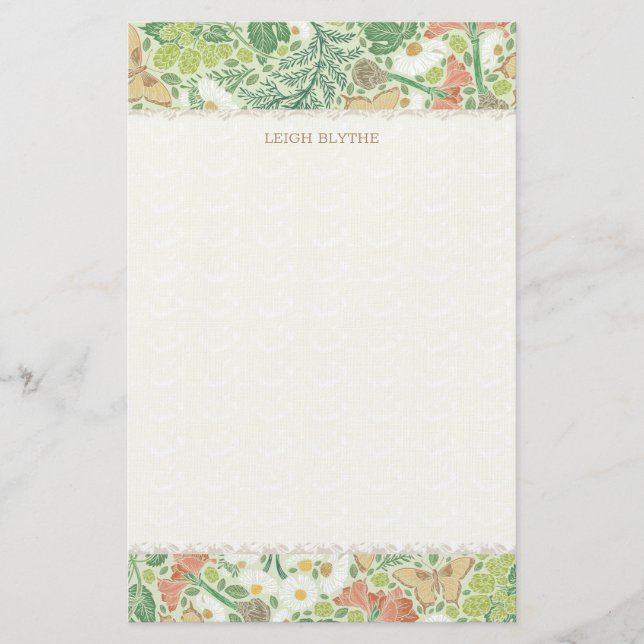 Herbs, Berries, Butterfly  Personalized Stationery (Front)