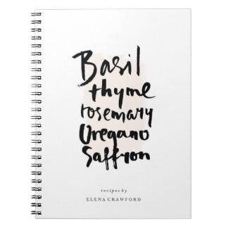 Herbs Brush Typography Notebook