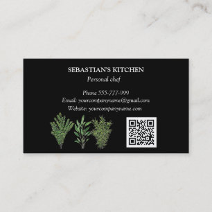 Herbs Culinary Chef Modern Caterer Restaurant Business Card