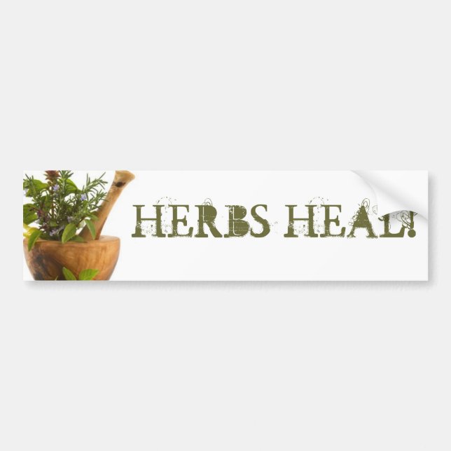 HERBS HEAL! BUMPER STICKER (Front)