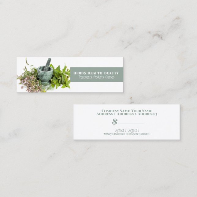 Herbs Health Beauty - Price Tag, Business Card (Front/Back)