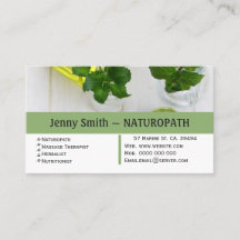 Herbs & Oil Naturopath Appointment Business Card