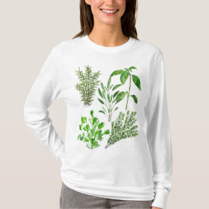 Herbs Rosemary Sage Thyme Mint Parsley Watercolor  T-Shirt