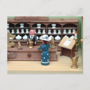 Herbs shop dollhouse postcard