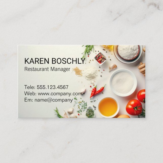 Herbs Spices | Food Ingredients Business Card (Front)