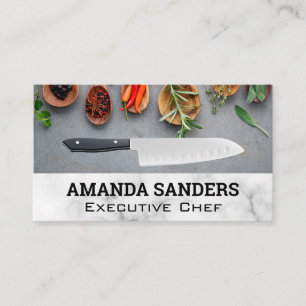 Herbs Spices Knife Business Card