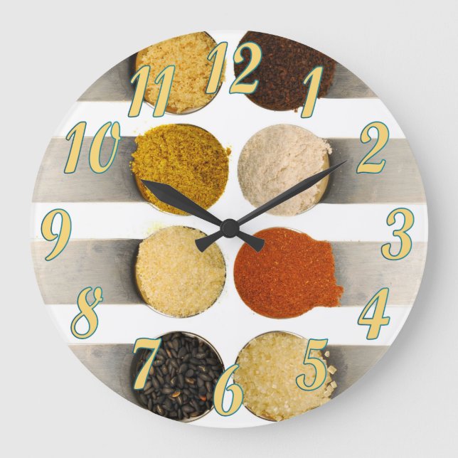 Herbs Spices & Powdered Ingredients Large Clock (Front)