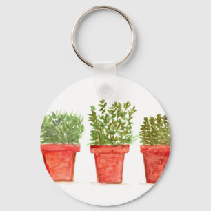 Herbs thyme rosemary mint key ring