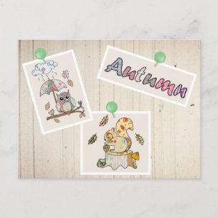 Herbstbild Muster Postcard