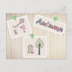 Herbstbild pastell postcard