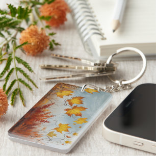 Herbstlicher Acryl Schlüsselanhänger Key Ring