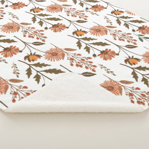 Herbstliches Blumenarrangement Sherpa Blanket