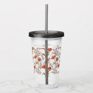 Herbstliches Blütenmosaik Acrylic Tumbler