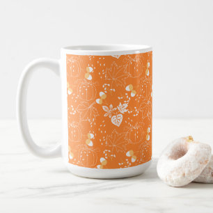 Herbstliches Kürbis- und Blattmuster Coffee Mug