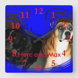 Herc and Max Square Wall Clock