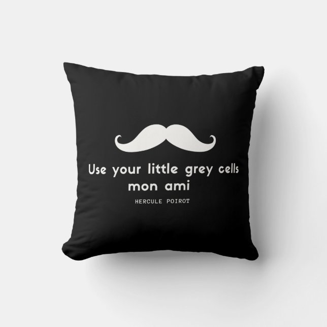 Hercule poirot (white) cushion (Front)