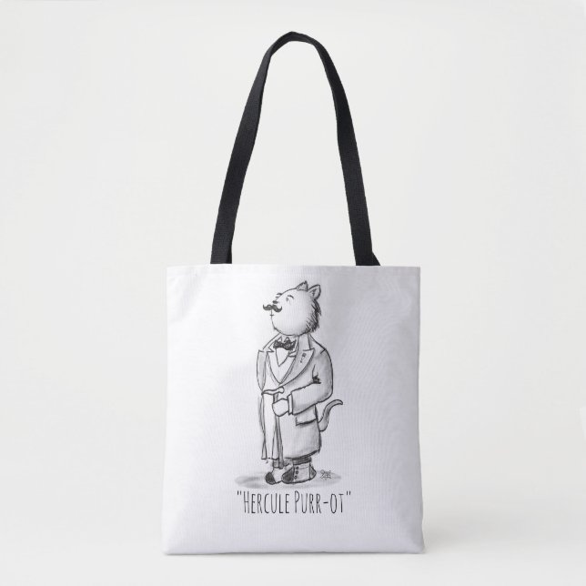 Hercule Purr-ot Cat Detective! Tote Bag (Front)
