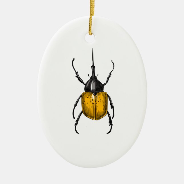 Hercules beetle ceramic ornament (Front)