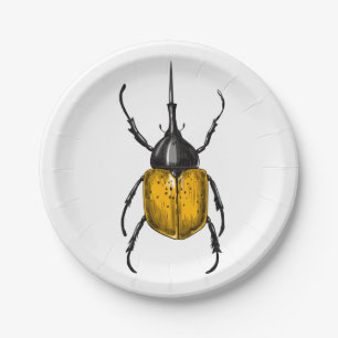 Hercules beetle paper plate