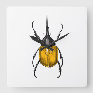 Hercules beetle square wall clock