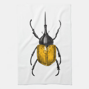 Hercules beetle tea towel