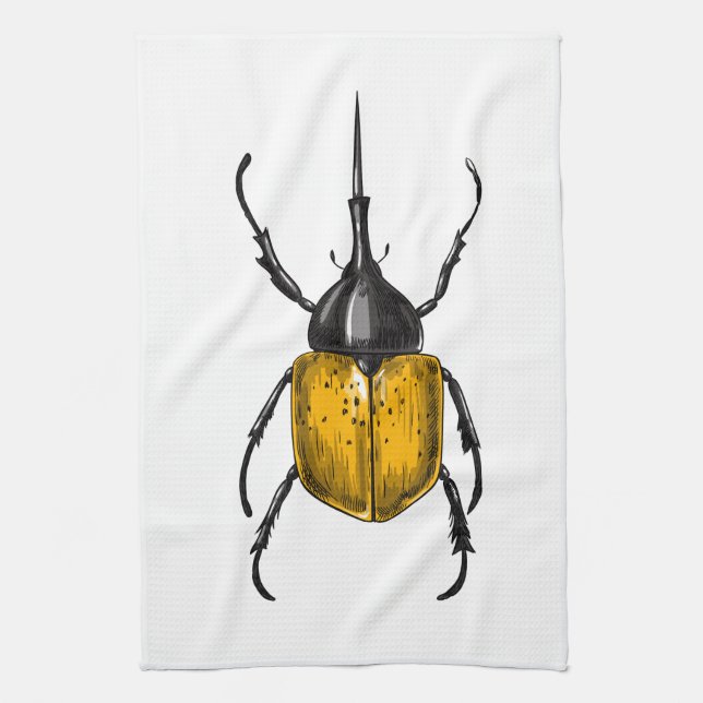 Hercules beetle tea towel (Vertical)
